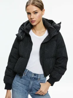 Robena Crystal Embellished Cropped Puffer