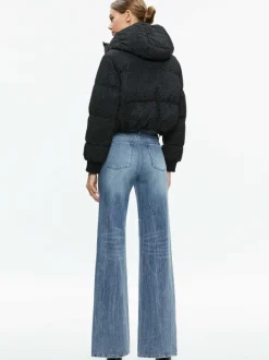 Robena Crystal Embellished Cropped Puffer