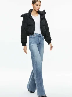 Robena Crystal Embellished Cropped Puffer