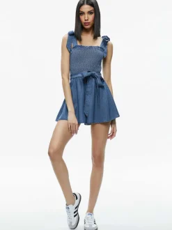 Roz Smocked Chambray Romper