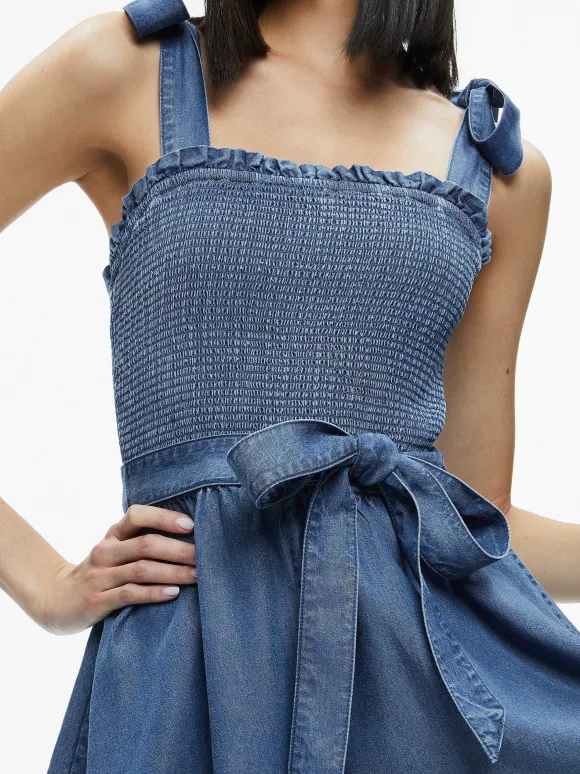 Roz Smocked Chambray Romper