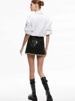 Rubi Sequin Tweed Mini Skirt