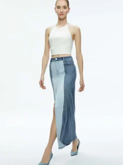 Rye Denim Two Tone Maxi Skirt
