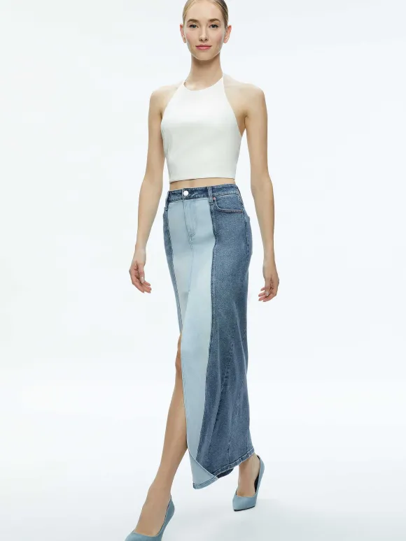 Rye Denim Two Tone Maxi Skirt