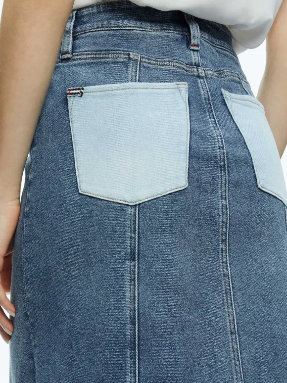 Rye Denim Two Tone Maxi Skirt