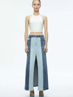 Rye Denim Two Tone Maxi Skirt