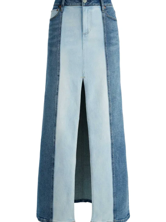 Rye Denim Two Tone Maxi Skirt