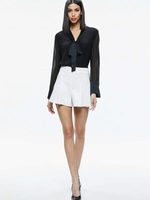 Scarlet High Rise Vegan Leather Flutter Shorts
