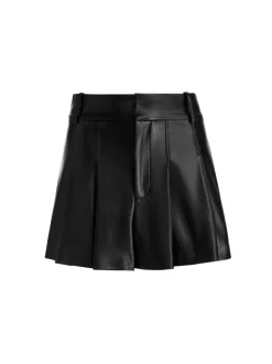 Scarlet High Rise Vegan Leather Flutter Shorts