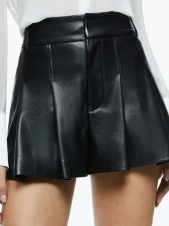 Scarlet High Rise Vegan Leather Flutter Shorts