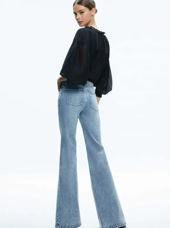 Sedona Low Rise Center Front Slits Flare Jean