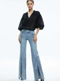 Sedona Low Rise Center Front Slits Flare Jean
