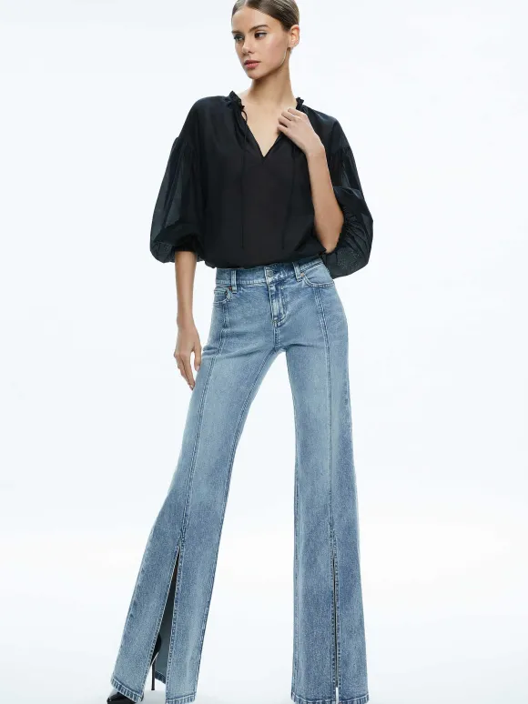 Sedona Low Rise Center Front Slits Flare Jean