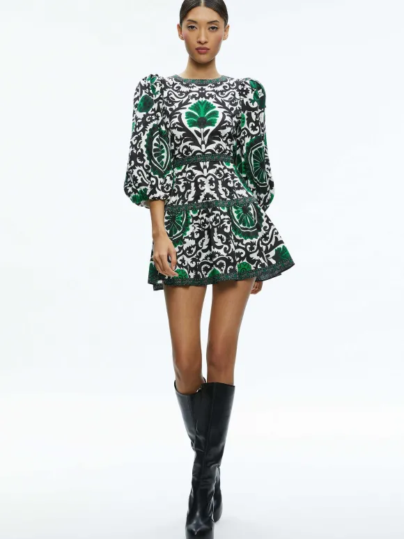 Shayla Pleated Sleeve Tiered Dress