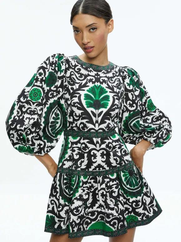 Shayla Pleated Sleeve Tiered Dress