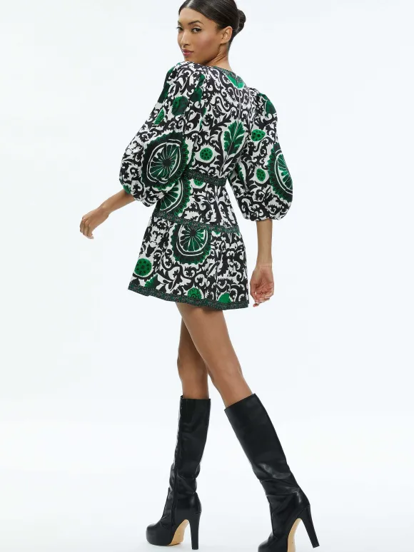 Shayla Pleated Sleeve Tiered Dress