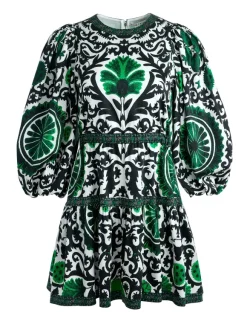 Shayla Pleated Sleeve Tiered Dress