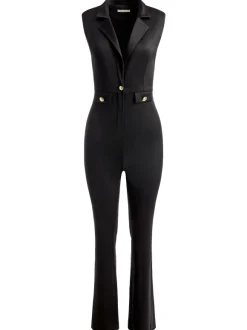 Shoshanna Sleeveless Tuxedo Jumpsuit
