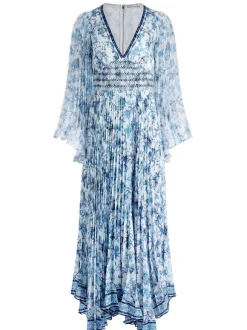 Sion Sunburst Pleated Maxi Dress