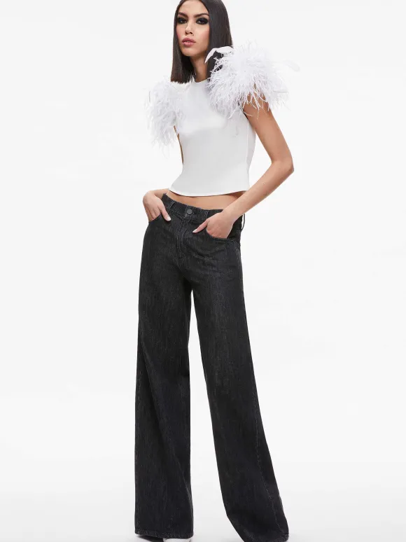 Tamica Feather Detail Top