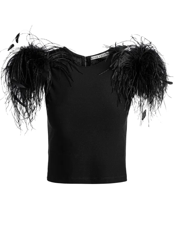 Tamica Feather Detail Top