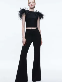 Tamica Feather Detail Top