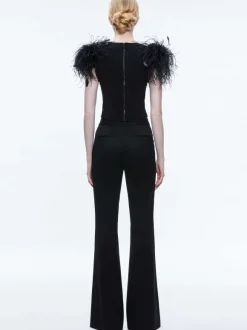 Tamica Feather Detail Top