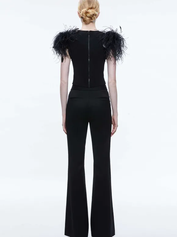 Tamica Feather Detail Top