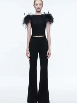 Tamica Feather Detail Top