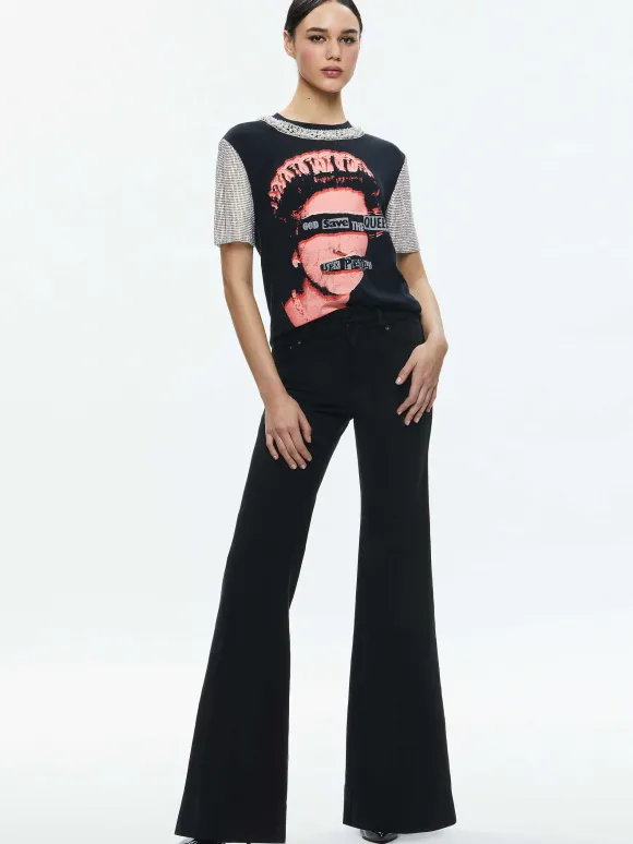 Tari Embellished Crystal Sleeve Tee