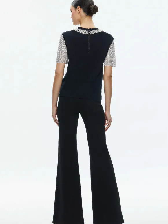 Tari Embellished Crystal Sleeve Tee