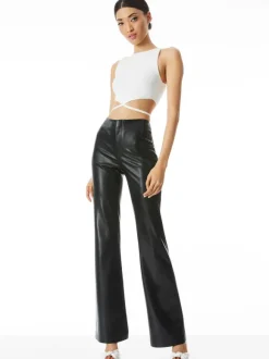 Teeny Vegan Leather Flare Pant