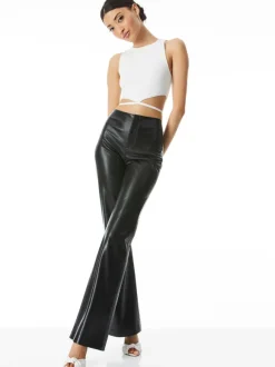 Teeny Vegan Leather Flare Pant