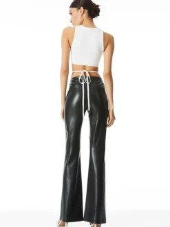 Teeny Vegan Leather Flare Pant