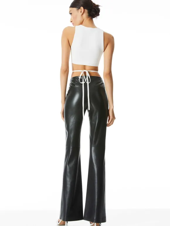 Teeny Vegan Leather Flare Pant