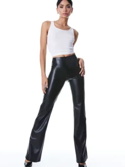Teeny Vegan Leather Side Slit Pant