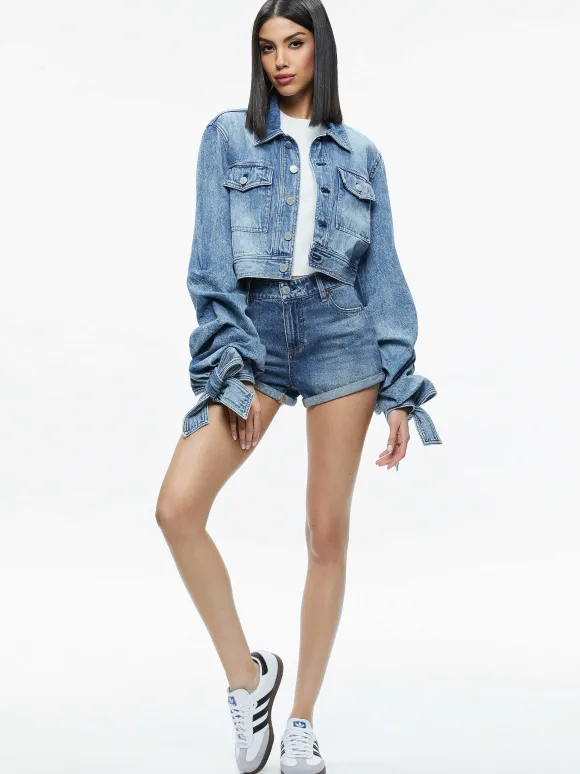 Tiff Denim Jacket With Bow Sleeve