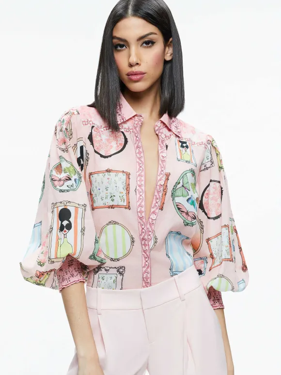 Tiffie Staceface Drama Sleeve Blouse