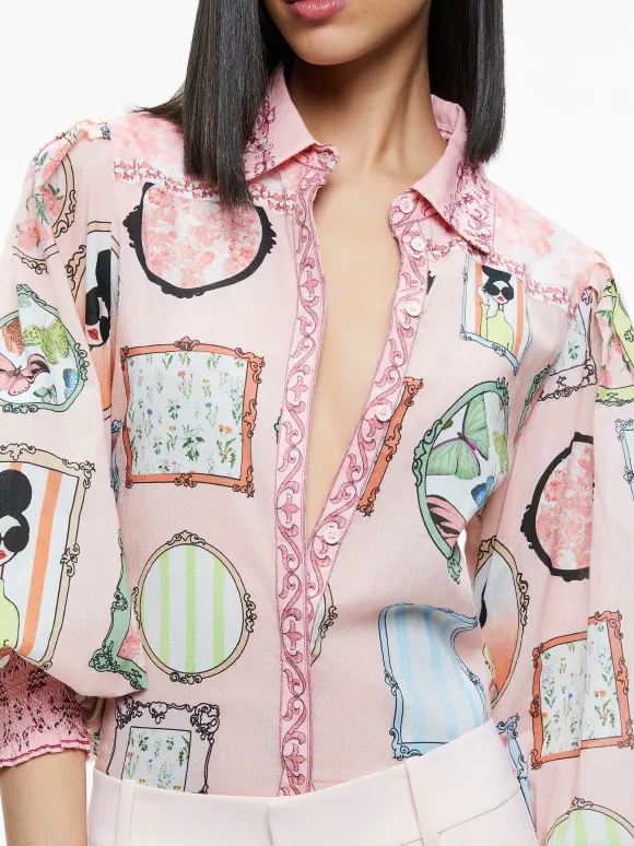 Tiffie Staceface Drama Sleeve Blouse