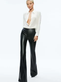 Tina Vegan Leather Split Hem Pant