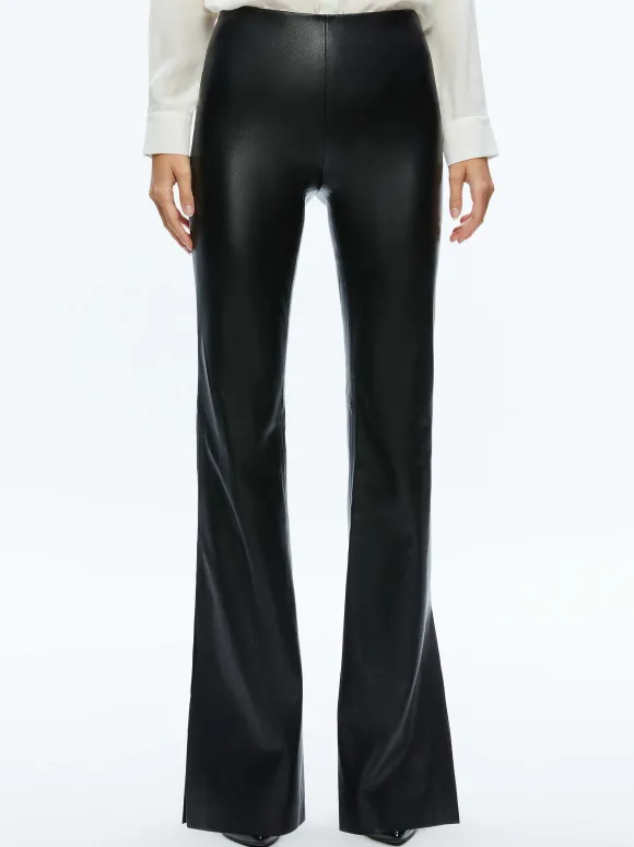 Tina Vegan Leather Split Hem Pant