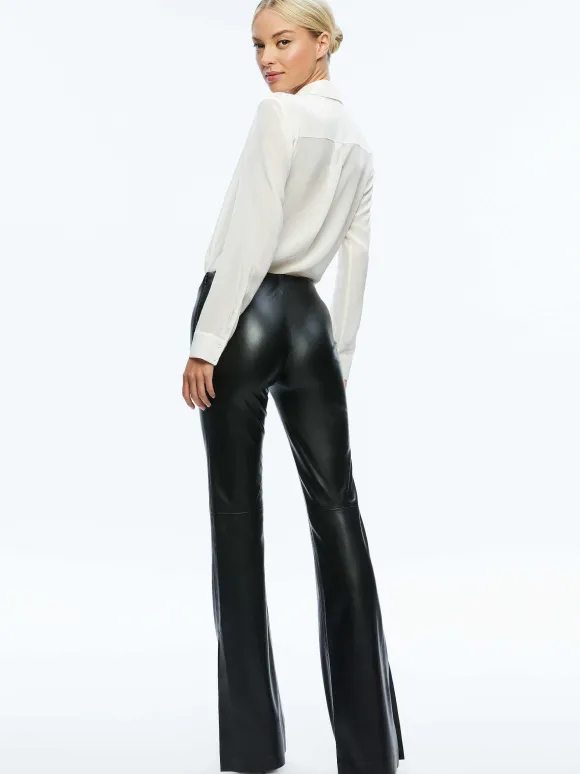 Tina Vegan Leather Split Hem Pant