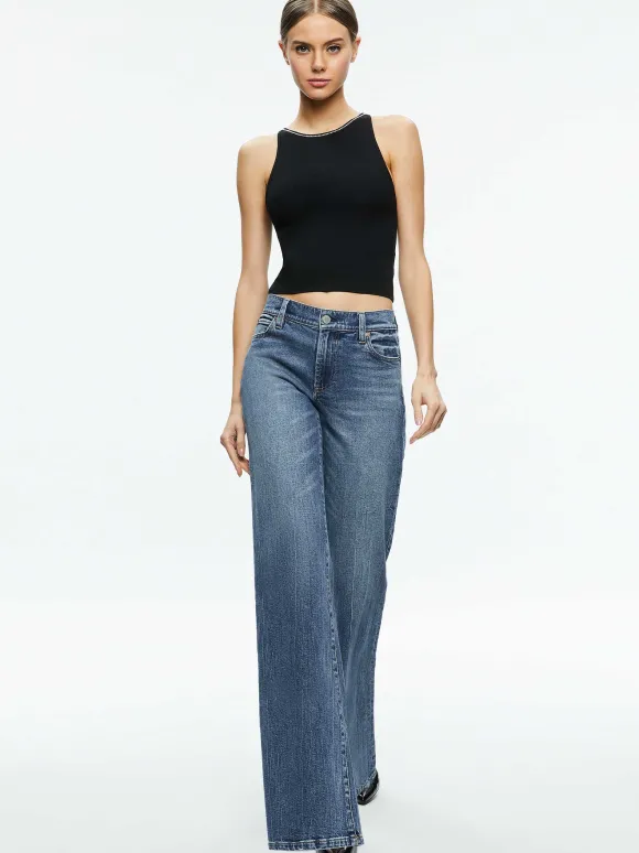 Val Crystal Fringe Cutout Tank