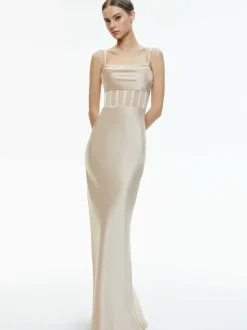 Valentina Draped Corset Maxi Dress