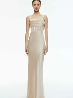 Valentina Draped Corset Maxi Dress