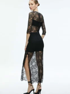 Vanita Embellished Neck Lace Crop Top + Iyanna Lace Maxi Skirt