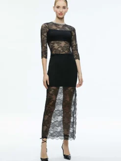 Vanita Embellished Neck Lace Crop Top + Iyanna Lace Maxi Skirt