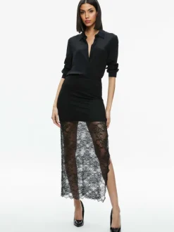 Vanita Embellished Neck Lace Crop Top + Iyanna Lace Maxi Skirt