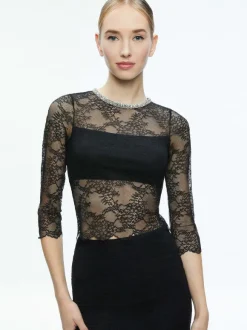Vanita Embellished Neck Lace Crop Top + Iyanna Lace Maxi Skirt