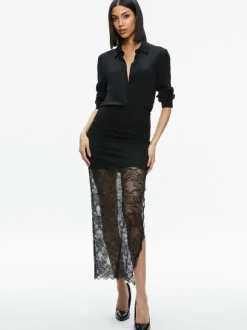 Vanita Embellished Neck Lace Crop Top + Iyanna Lace Maxi Skirt